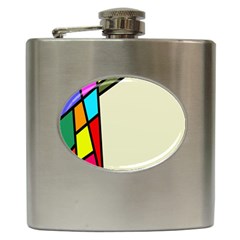 Digitally Created Abstract Page Border With Copyspace Hip Flask (6 Oz) by Simbadda