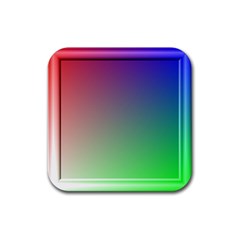 3d Rgb Glass Frame Rubber Square Coaster (4 Pack)  by Simbadda