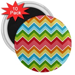 Colorful Background Of Chevrons Zigzag Pattern 3  Magnets (10 Pack) 