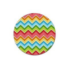 Colorful Background Of Chevrons Zigzag Pattern Magnet 3  (round) by Simbadda