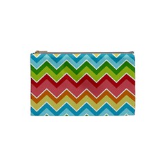 Colorful Background Of Chevrons Zigzag Pattern Cosmetic Bag (small)  by Simbadda
