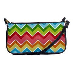 Colorful Background Of Chevrons Zigzag Pattern Shoulder Clutch Bags