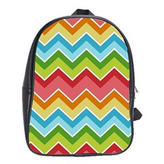 Colorful Background Of Chevrons Zigzag Pattern School Bags (xl) 