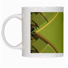 Fractal Green Diamonds Background White Mugs by Simbadda