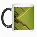 Fractal Green Diamonds Background Morph Mugs Left