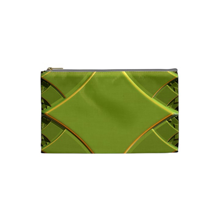 Fractal Green Diamonds Background Cosmetic Bag (Small) 