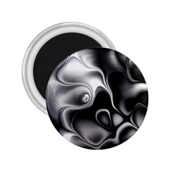Fractal Black Liquid Art In 3d Glass Frame 2 25  Magnets by Simbadda