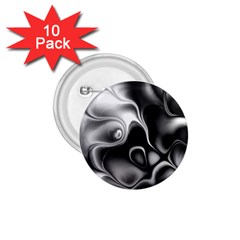 Fractal Black Liquid Art In 3d Glass Frame 1 75  Buttons (10 Pack) by Simbadda