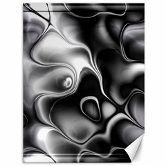 Fractal Black Liquid Art In 3d Glass Frame Canvas 36  X 48   by Simbadda