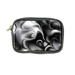 Fractal Black Liquid Art In 3d Glass Frame Coin Purse by Simbadda