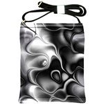 Fractal Black Liquid Art In 3d Glass Frame Shoulder Sling Bags Front