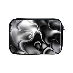 Fractal Black Liquid Art In 3d Glass Frame Apple Ipad Mini Zipper Cases by Simbadda