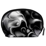 Fractal Black Liquid Art In 3d Glass Frame Accessory Pouches (Large)  Back