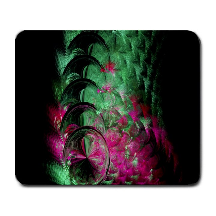 Pink And Green Shapes Make A Pretty Fractal Image Large Mousepads