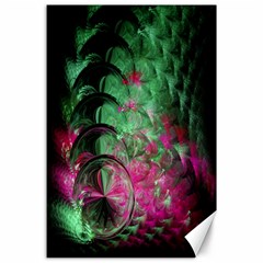 Pink And Green Shapes Make A Pretty Fractal Image Canvas 24  x 36 