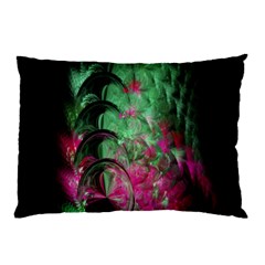 Pink And Green Shapes Make A Pretty Fractal Image Pillow Case