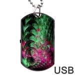 Pink And Green Shapes Make A Pretty Fractal Image Dog Tag USB Flash (Two Sides) Back