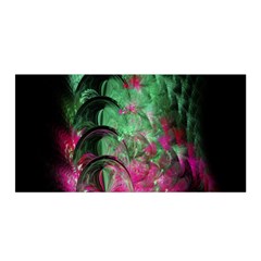 Pink And Green Shapes Make A Pretty Fractal Image Satin Wrap