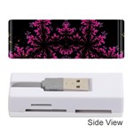 Violet Fractal On Black Background In 3d Glass Frame Memory Card Reader (Stick)  Front