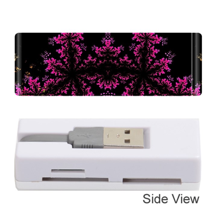 Violet Fractal On Black Background In 3d Glass Frame Memory Card Reader (Stick) 