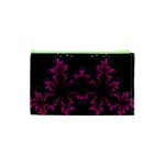 Violet Fractal On Black Background In 3d Glass Frame Cosmetic Bag (XS) Back