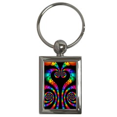 Fractal Drawing Of Phoenix Spirals Key Chains (rectangle)  by Simbadda