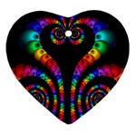 Fractal Drawing Of Phoenix Spirals Heart Ornament (Two Sides) Back