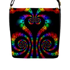 Fractal Drawing Of Phoenix Spirals Flap Messenger Bag (l)  by Simbadda