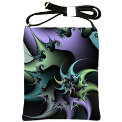 Fractal Image With Sharp Wheels Shoulder Sling Bags by Simbadda