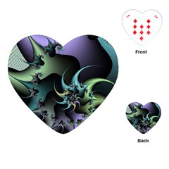 Fractal Image With Sharp Wheels Playing Cards (heart)  by Simbadda