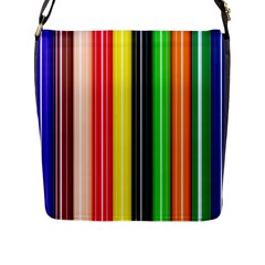 Stripes Colorful Striped Background Wallpaper Pattern Flap Messenger Bag (l)  by Simbadda