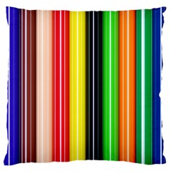 Stripes Colorful Striped Background Wallpaper Pattern Large Flano Cushion Case (two Sides) by Simbadda
