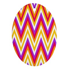 Colorful Chevrons Zigzag Pattern Seamless Ornament (Oval)