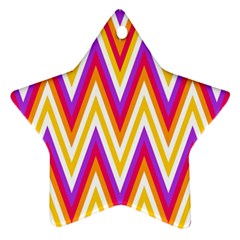 Colorful Chevrons Zigzag Pattern Seamless Ornament (Star)