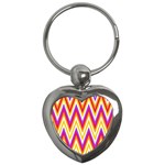 Colorful Chevrons Zigzag Pattern Seamless Key Chains (Heart)  Front