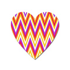 Colorful Chevrons Zigzag Pattern Seamless Heart Magnet