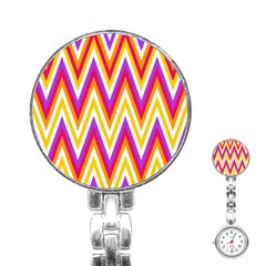 Colorful Chevrons Zigzag Pattern Seamless Stainless Steel Nurses Watch