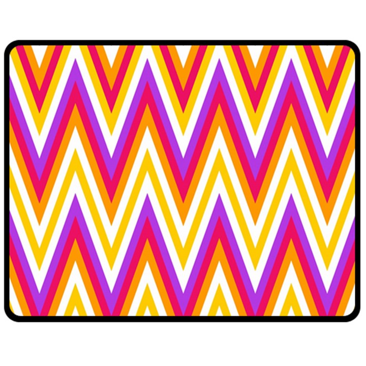 Colorful Chevrons Zigzag Pattern Seamless Double Sided Fleece Blanket (Medium) 