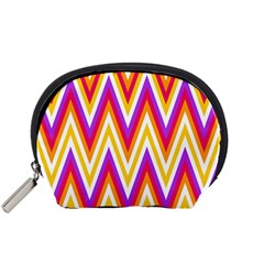 Colorful Chevrons Zigzag Pattern Seamless Accessory Pouches (Small) 