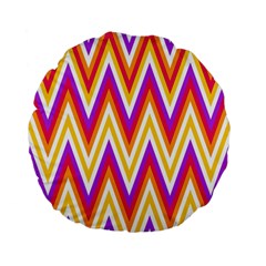 Colorful Chevrons Zigzag Pattern Seamless Standard 15  Premium Flano Round Cushions