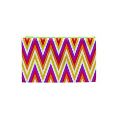 Colorful Chevrons Zigzag Pattern Seamless Cosmetic Bag (XS)