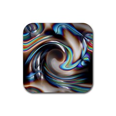 Twirl Liquid Crystal Rubber Coaster (square)  by Simbadda