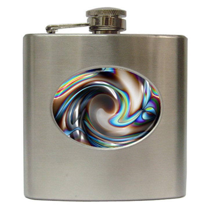 Twirl Liquid Crystal Hip Flask (6 oz)