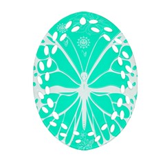 Butterfly Cut Out Flowers Ornament (oval Filigree) by Simbadda