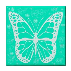 Butterfly Cut Out Flowers Tile Coasters by Simbadda