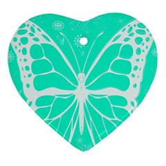 Butterfly Cut Out Flowers Heart Ornament (two Sides)