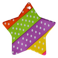 Colorful Easter Ribbon Background Star Ornament (two Sides) by Simbadda