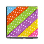 Colorful Easter Ribbon Background Memory Card Reader (Square) Front