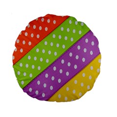 Colorful Easter Ribbon Background Standard 15  Premium Round Cushions by Simbadda