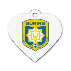 Jiangsu Suning F C  Dog Tag Heart (one Side) by Valentinaart